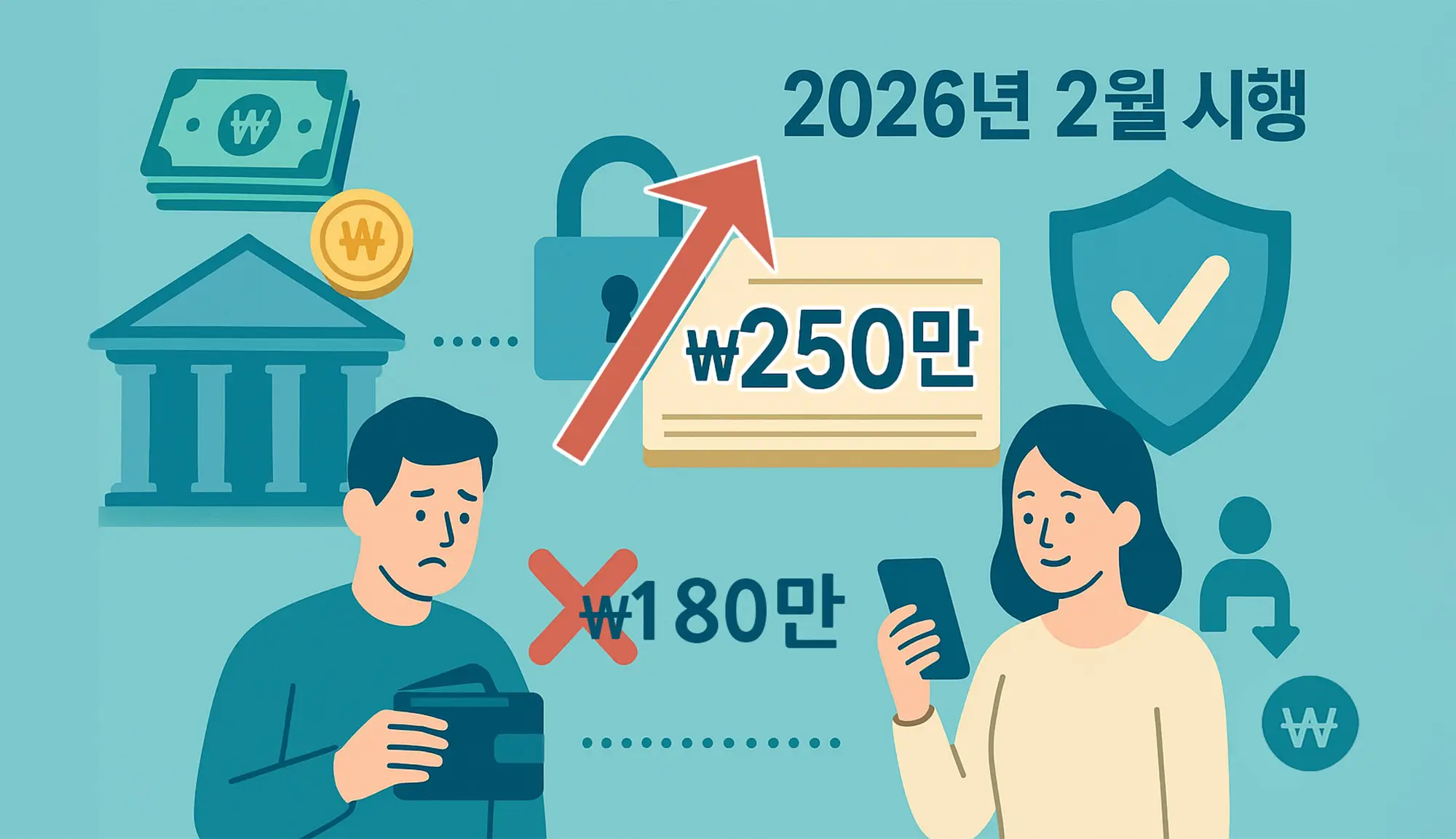2026년 2월부터 생계비계좌 예금 압류금지 한도 250만원 상향!