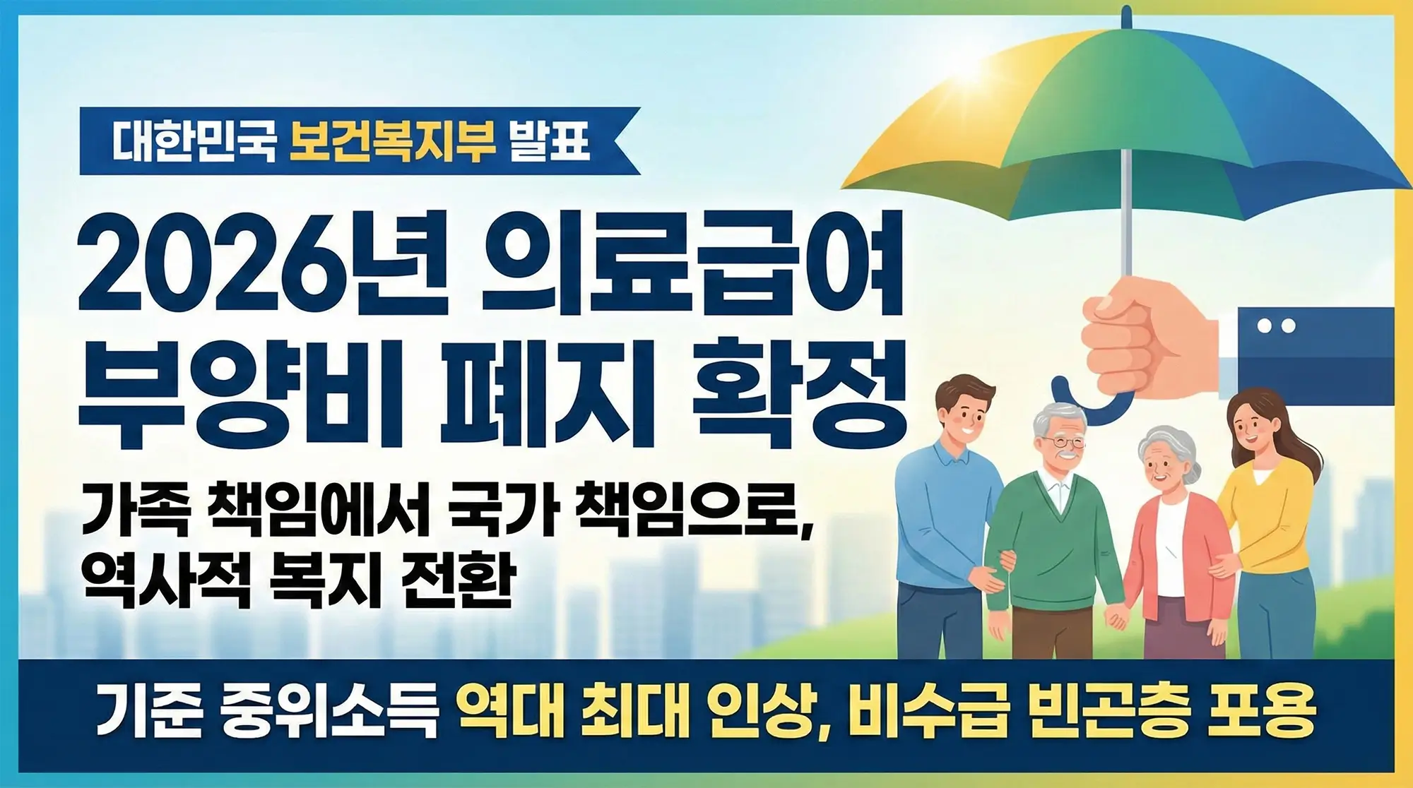 026년 의료급여 부양비 제도 전면 폐지 확정! 달라지는 수급자격